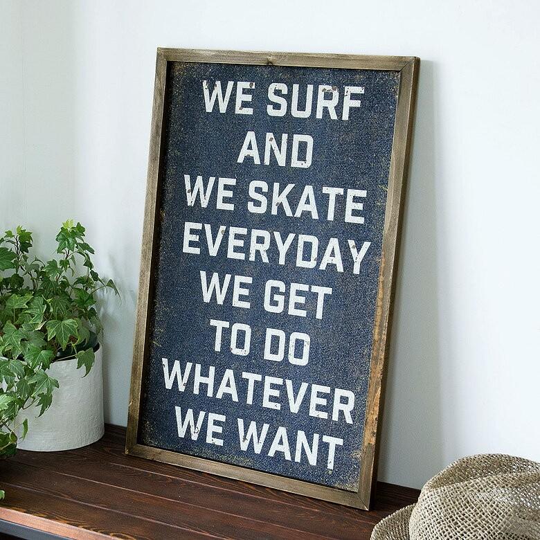 アートパネル 絵画 壁掛け インテリア アートフレーム サインボード ダメージ ウォールパネル おしゃれ インテリア WE SURF デコレーション 65021 | ブランド登録なし | 01