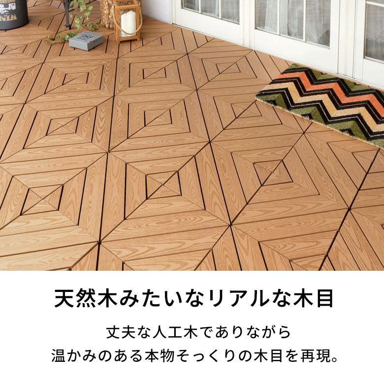 ウッド パネル デッキ タイル 人工木 diy デザインタイプ 木目柄 20枚セット ジョイント 庭 ベランダ テラス バルコニー ガーデン 樹脂 6510 | ブランド登録なし | 12