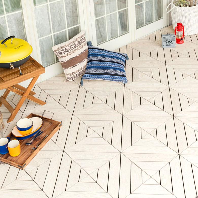 ウッド パネル デッキ タイル 人工木 diy デザインタイプ 木目柄 20枚セット ジョイント 庭 ベランダ テラス バルコニー ガーデン 樹脂 6510 | ブランド登録なし | 04