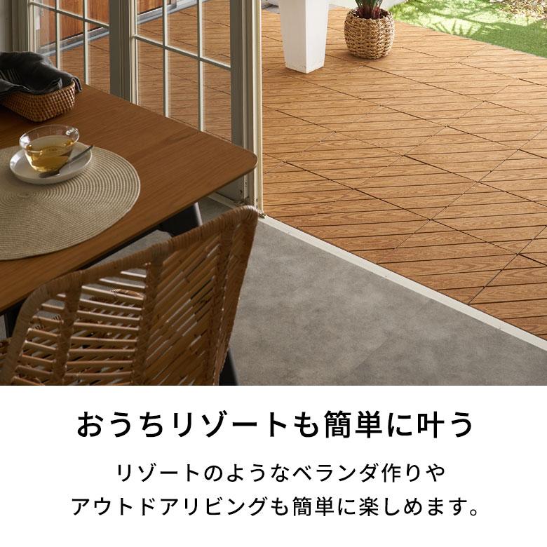 ウッド タイル パネル デッキ 人工木 diy デザインタイプ 軽量 木目柄 20枚セット ジョイント 庭 ベランダ テラス バルコニー ガーデン 651 | ブランド登録なし | 13