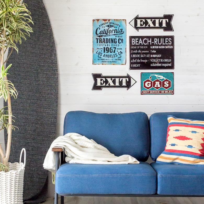 サインボード サインプレート 看板 ヴィンテージ風 GAS TIN TINプレート 壁掛け 西海岸 ブルックリン 男前 ウィールデコレーション 65220 | ELEMENTS（インテリア） | 09