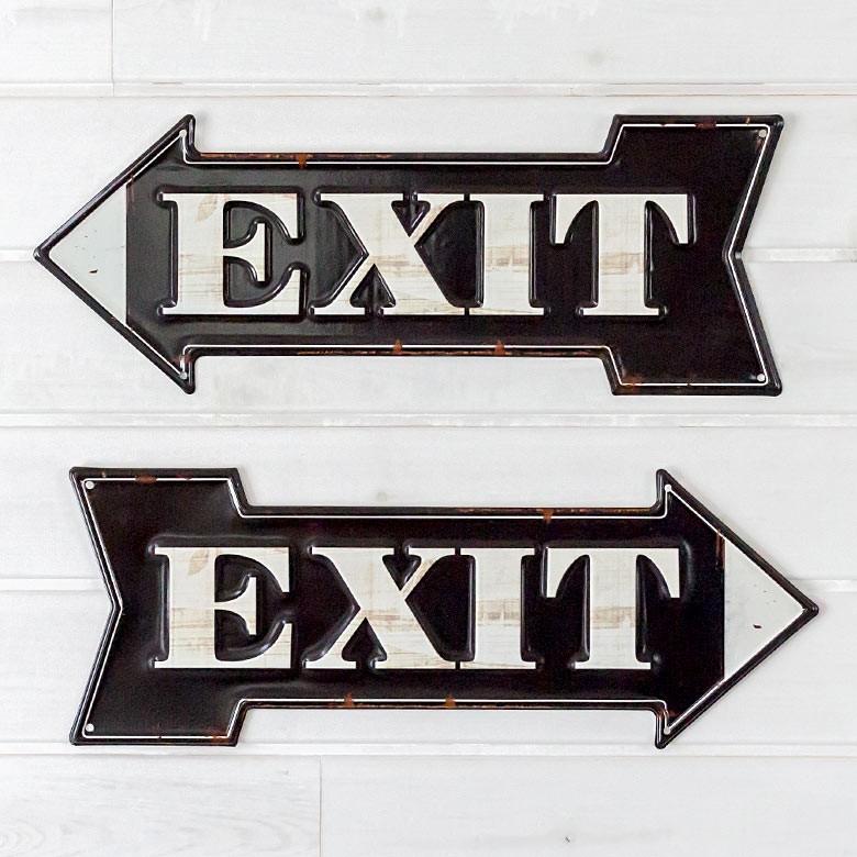 アンティーク　ティンサインプレート⭐︎まとめ売り⭐︎ ELEMENTS サインボード サインプレート 看板 ヴィンテージ風 EXIT TIN