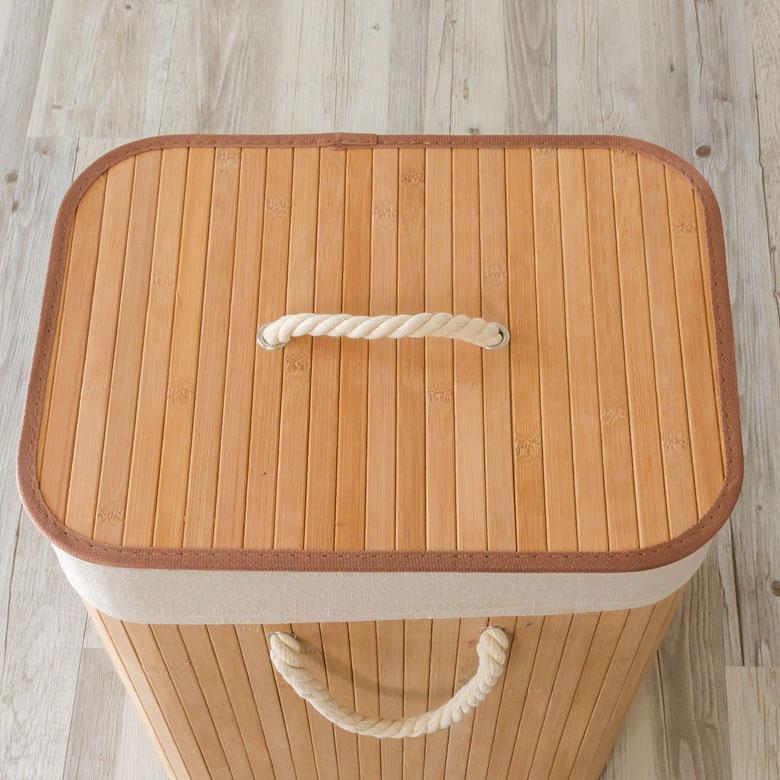 ランドリーバスケット 洗濯カゴ ゴミ箱 65リットル おしゃれ フタ付き 65l 分別 蓋付き 洗濯かご ランドリーボックス 収納バスケット 取っ手付き 6530 | ELEMENTS（インテリア） | 16