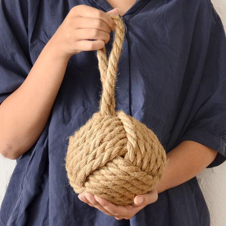 ドアストッパー おしゃれ ジュートロープ オブジェ 麻 重石 ドア止め 扉止め 戸当たり インテリア ドア固定 玄関 ビーチハウス 西海岸 男前 65311 | ELEMENTS（インテリア） | 02