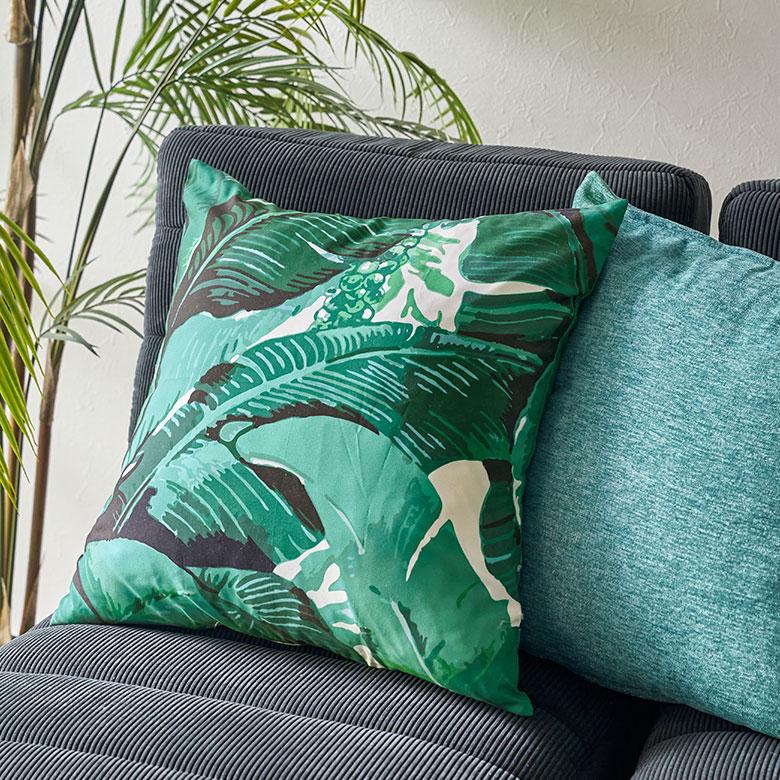 クッションカバー バナナリーフ柄 おしゃれ 45×45cm 正方形 椅子 グリーン 緑 西海岸 トロピカル メール便対応 65320 | ブランド登録なし | 10