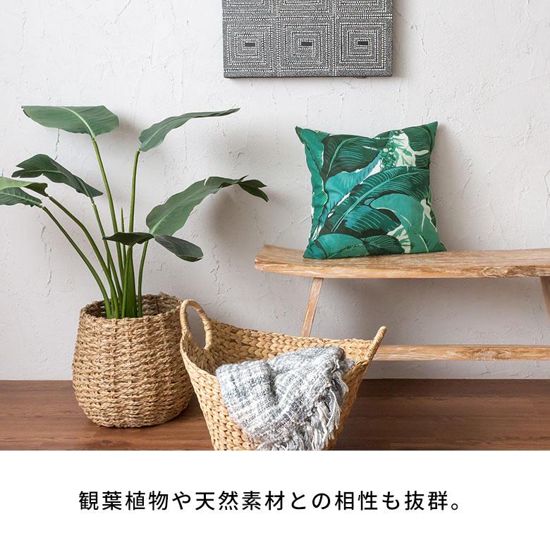 クッションカバー バナナリーフ柄 おしゃれ 45×45cm 正方形 椅子 グリーン 緑 西海岸 トロピカル メール便対応 65320 | ブランド登録なし | 09