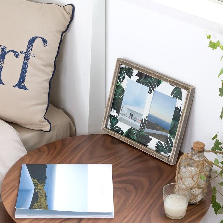 写真立て フォトフレーム ボタニカル柄 壁掛け リーフ モチーフ 写真 2枚 木枠 木製 ガラス 西海岸 男前 65330 | ブランド登録なし | 01