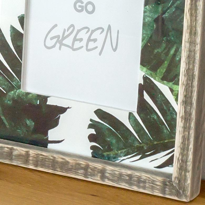 写真立て フォトフレーム ボタニカル柄 壁掛け リーフ モチーフ 写真 2枚 木枠 木製 ガラス 西海岸 男前 65330 | ブランド登録なし | 02