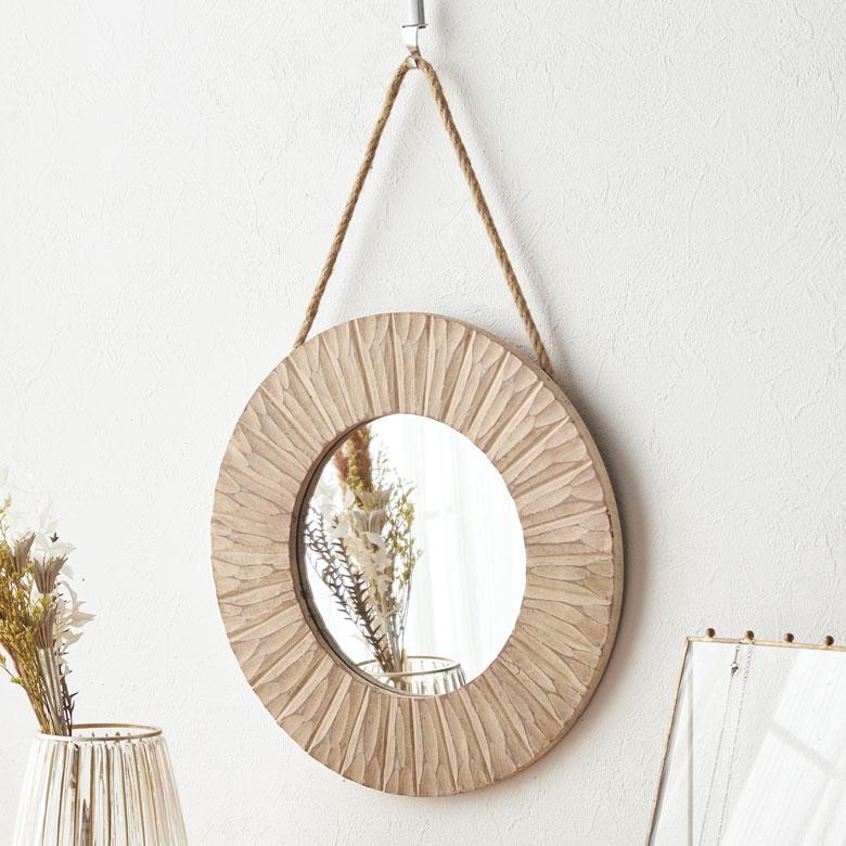 ELEMENTS（インテリア） 鏡 ミラー 卓上 壁掛け ラウンド シャビー