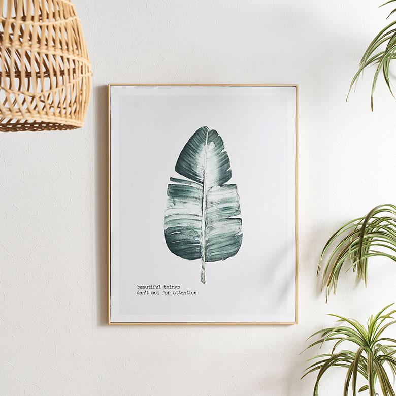 インテリアアートパネル アートフレーム 壁掛け アート 植物 フレーム付き アートパネル 南国 バナナの葉 リビング アートポスター インテリア 西海岸 65371 | ELEMENTS（インテリア） | 18