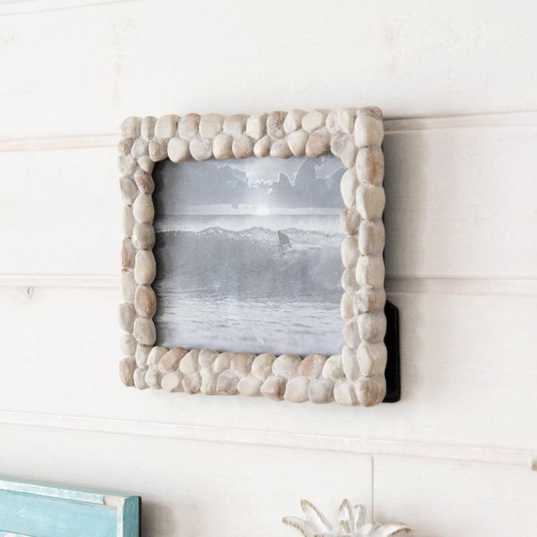 フォトフレーム 写真立て 壁掛け 卓上 おしゃれ かわいい はがき はがきサイズ 石 ナチュラル ブライダル ベビー 65880 | ELEMENTS（インテリア） | 04