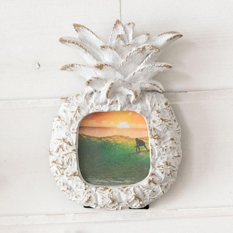 フォトフレーム 写真立て 壁掛け 卓上 おしゃれ かわいい ミニ ミニサイズ パイナップル ナチュラル ブライダル ベビー 65911 | ブランド登録なし | 01