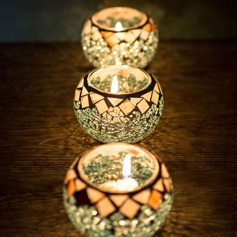 キャンドルホルダー ろうそくたて キャンドルスタンド モザイクガラス