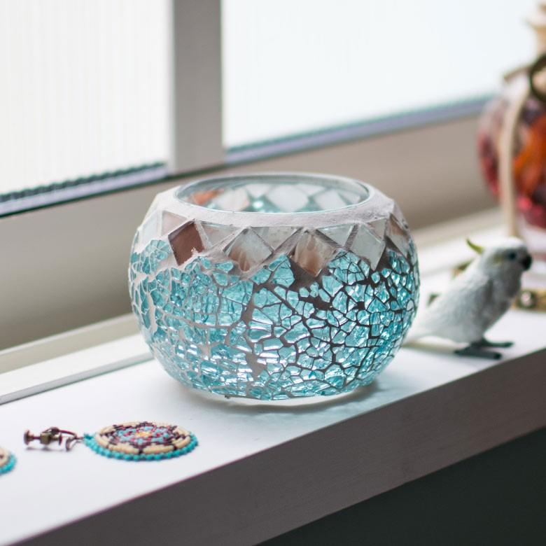 キャンドルホルダー ろうそくたて キャンドルスタンド モザイクガラス