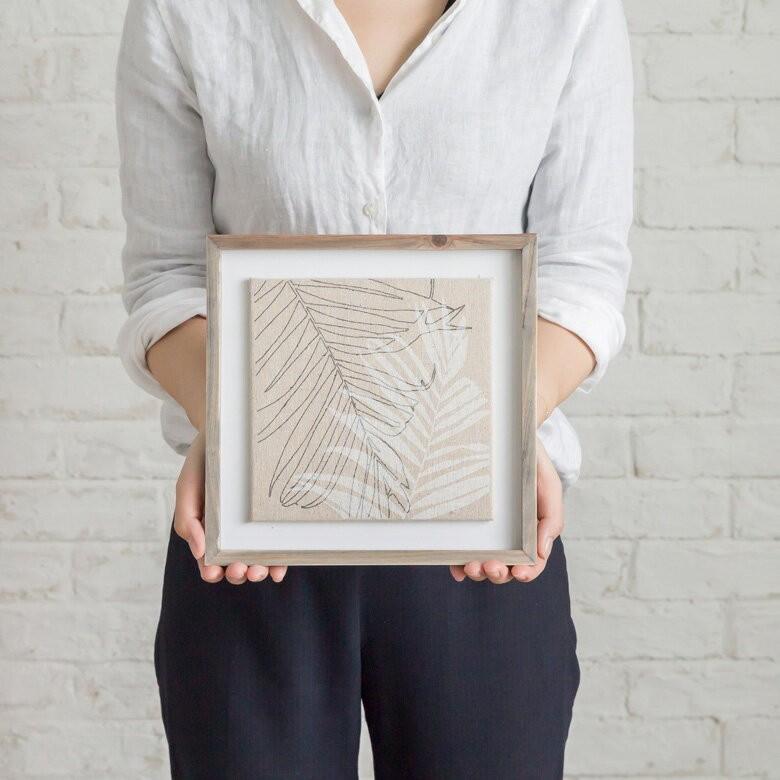 アートパネル リーフパネル ウォールパネル おしゃれ インテリア ナチュラル 西海岸 ハワイ ボタニカル ヤシ パーム ソテツ リネン 麻 デコレーション 66050 | ELEMENTS（インテリア） | 03