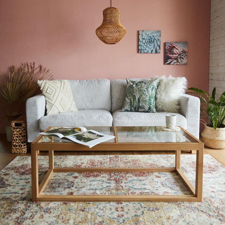 メール便対応 クッション カバー リーフ 柄 洗濯可 洗える ボタニカル おしゃれ  春 夏 秋 冬 トロピカル 西海岸 コースタル ハワイアン リゾート 66200 | ブランド登録なし | 01