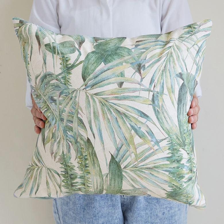 メール便対応 クッション カバー リーフ 柄 洗濯可 洗える ボタニカル おしゃれ  春 夏 秋 冬 トロピカル 西海岸 コースタル ハワイアン リゾート 66200 | ブランド登録なし | 10
