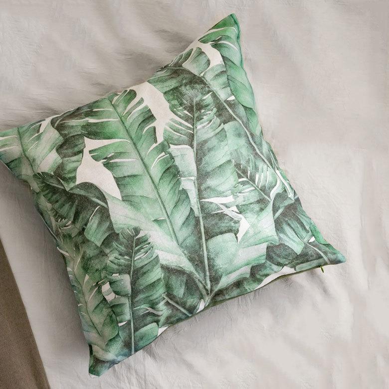 メール便対応 クッション カバー バナナ リーフ 柄 洗濯可 洗える ボタニカル おしゃれ  春 夏 秋 冬 秋 冬 トロピカル 西海岸 ハワイアン リゾート 66201 | ブランド登録なし | 15