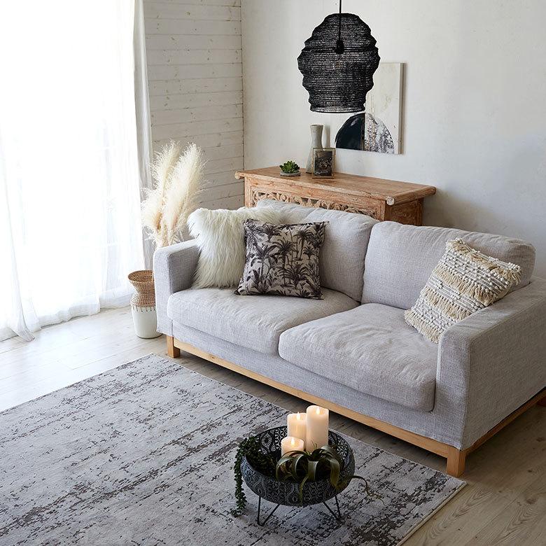 メール便対応 クッションカバー パームツリー柄 45×45cm 正方形 綿混 コットン   腰当て インテリア ファブリック ハワイ 66203 | ブランド登録なし | 10