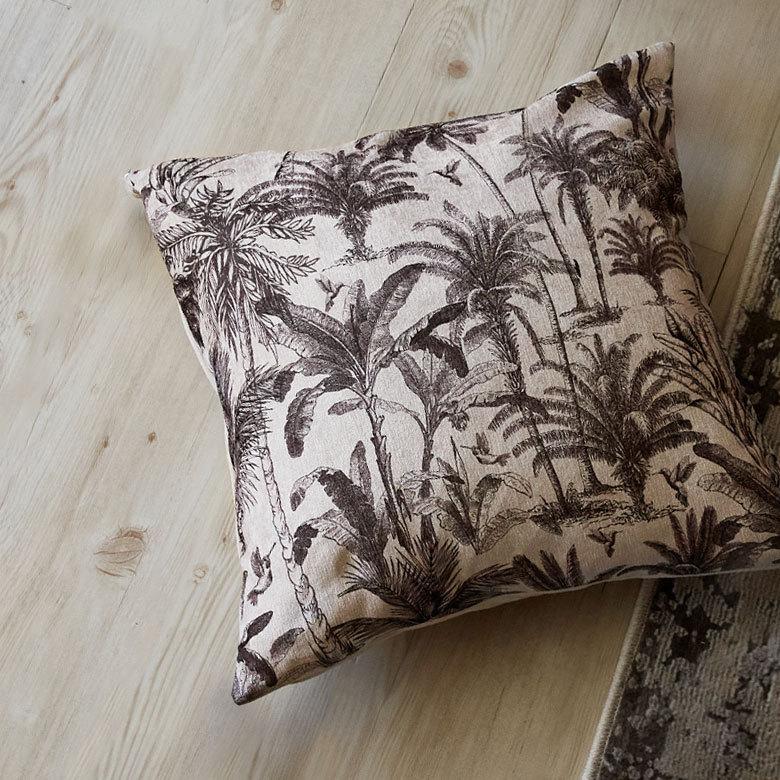 メール便対応 クッションカバー パームツリー柄 45×45cm 正方形 綿混 コットン   腰当て インテリア ファブリック ハワイ 66203 | ブランド登録なし | 05