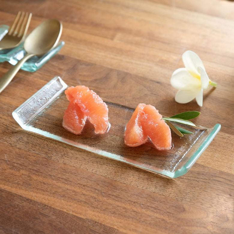 ガラスプレート デコレーショントレイ 長方形 皿 食器 アジアン リゾート 角皿 小皿  キッチン用品 小物入れ 66305 | ブランド登録なし | 07