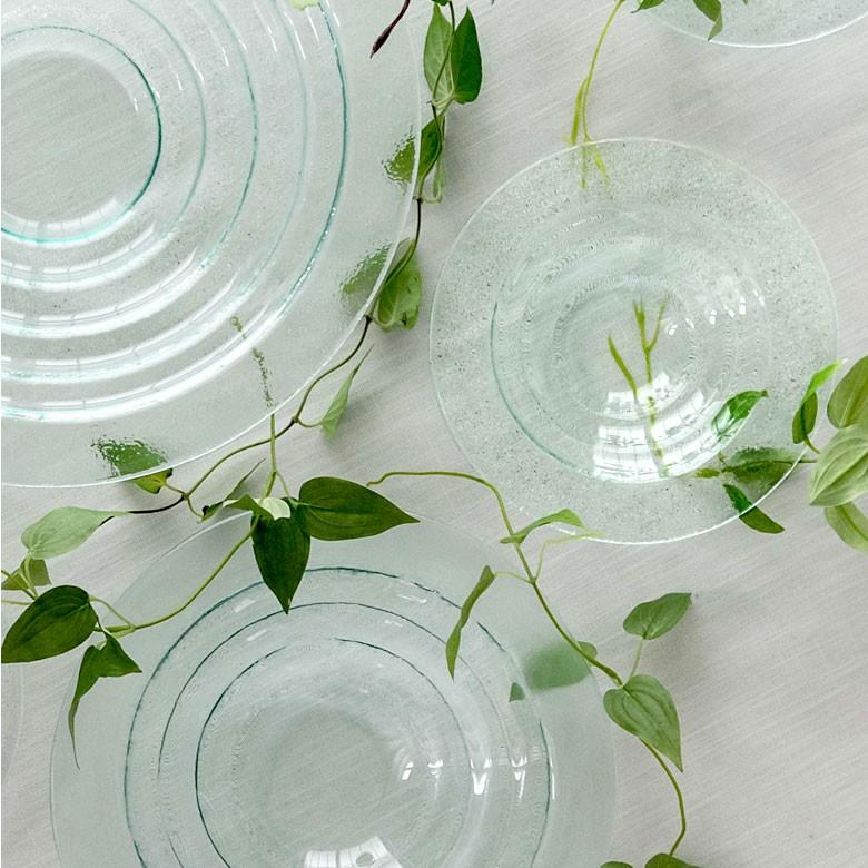 ガラスのプレート バブルタイプ Sサイズ 食器 ガラス 皿 おしゃれ