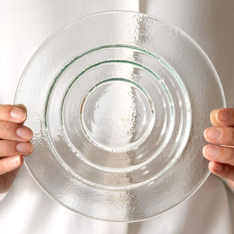 ガラスのプレート バブルタイプ Sサイズ 食器 ガラス 皿 おしゃれ