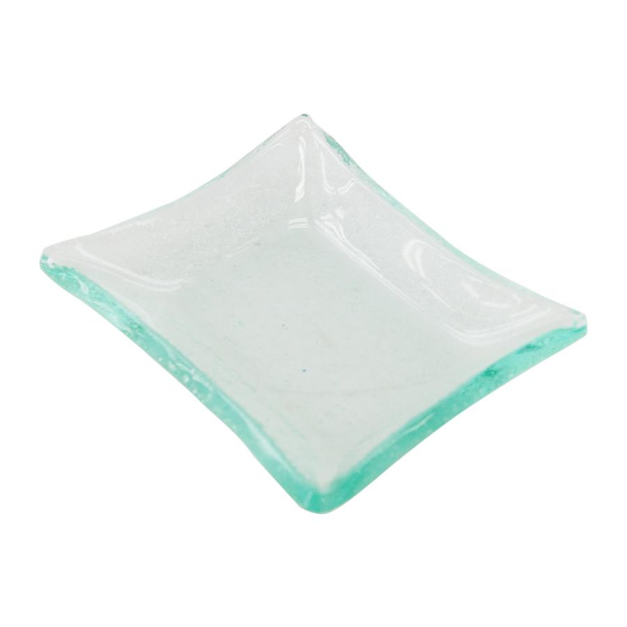 アジアン雑貨 ガラスで出来た四角いガラスプレート 食器 ガラス 皿 トレイ プレート 四角 デザート トレー 小物入れ アクセサリートレイ 石鹸トレイ 66315 | ブランド登録なし | 04