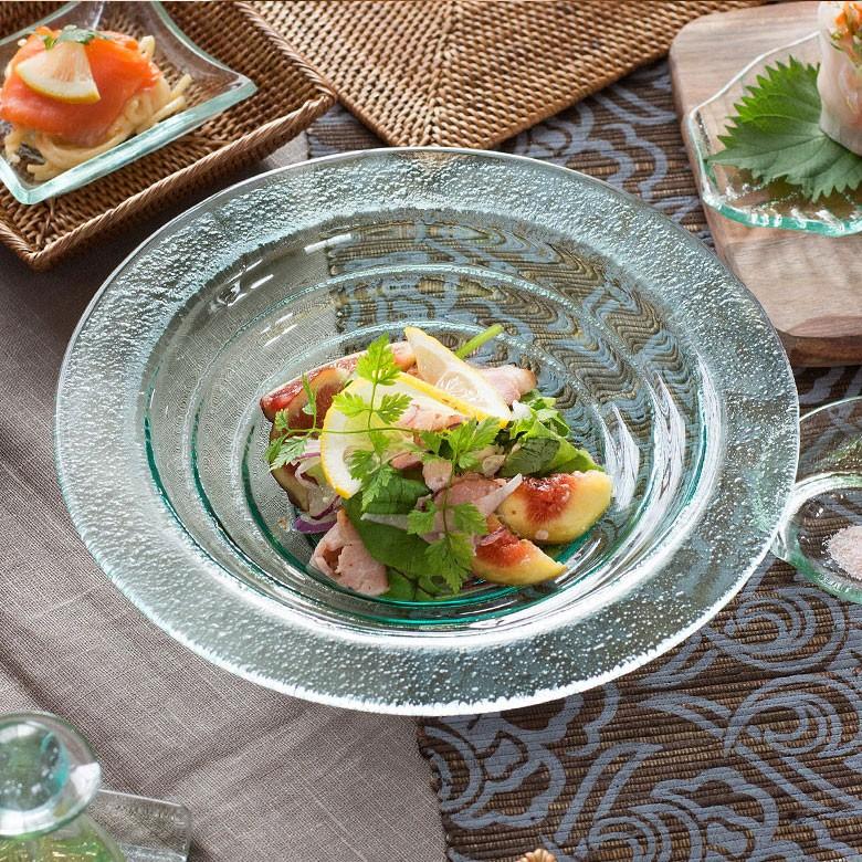 ガラスのプレート バブルタイプ Mサイズ 食器 ガラス 皿