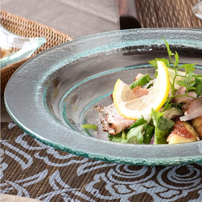 ガラス製　ガラス皿　大皿　丸皿 楽天市場】《日本製》なぎさ 丸型(大皿)【ガラス 皿】【ガラス 鉢