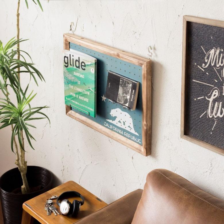 パンチングボードベア イラスト ブルー 壁掛け 有孔ボード ペグボード 約30mm 収納 青 フレーム パネル フック ディスプレイ ウォールデコレーション 66430 | ブランド登録なし | 12