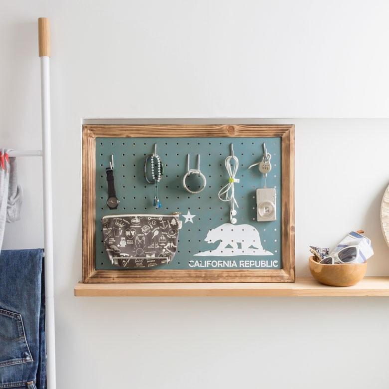 パンチングボードベア イラスト ブルー 壁掛け 有孔ボード ペグボード 約30mm 収納 青 フレーム パネル フック ディスプレイ ウォールデコレーション 66430 | ブランド登録なし | 14