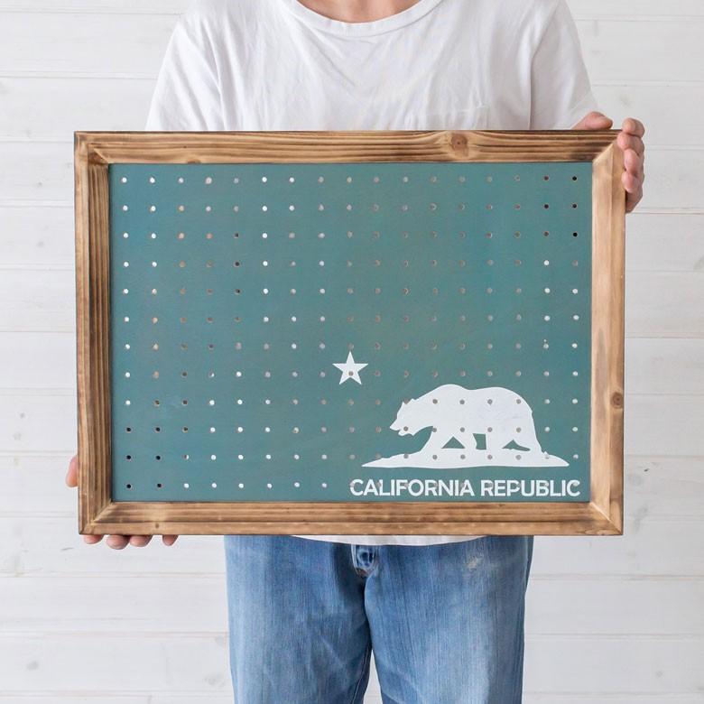 パンチングボードベア イラスト ブルー 壁掛け 有孔ボード ペグボード 約30mm 収納 青 フレーム パネル フック ディスプレイ ウォールデコレーション 66430 | ブランド登録なし | 02