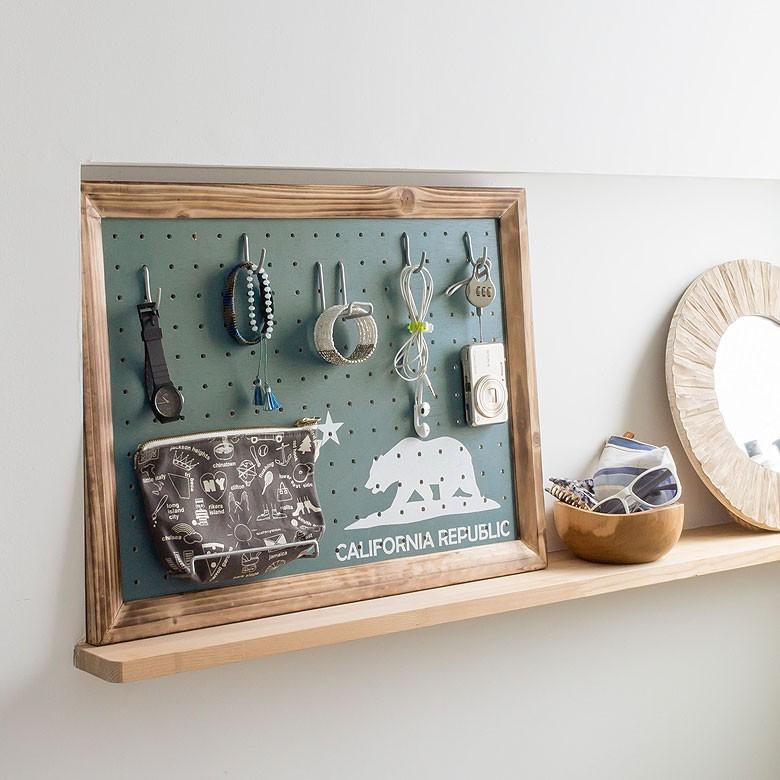 パンチングボードベア イラスト ブルー 壁掛け 有孔ボード ペグボード 約30mm 収納 青 フレーム パネル フック ディスプレイ ウォールデコレーション 66430 | ブランド登録なし | 04