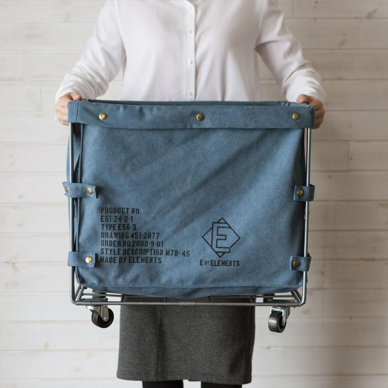 ランドリーバスケット ユーティリティバスケット ネイビー キャスター付き ミリタリー バスケットワゴン 収納 ランドリーワゴン マルチボックス 新生活 66460 | ELEMENTS（インテリア） | 03