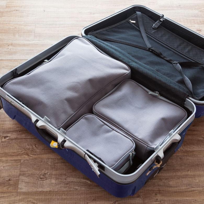 トラベルポーチ 収納ケース 収納ボックス カラーボックス メンズ 収納 布製 整理 蓋つき ふた付 小物 おしゃれ かご インナーボックス ファブリック 66524 | ブランド登録なし | 01