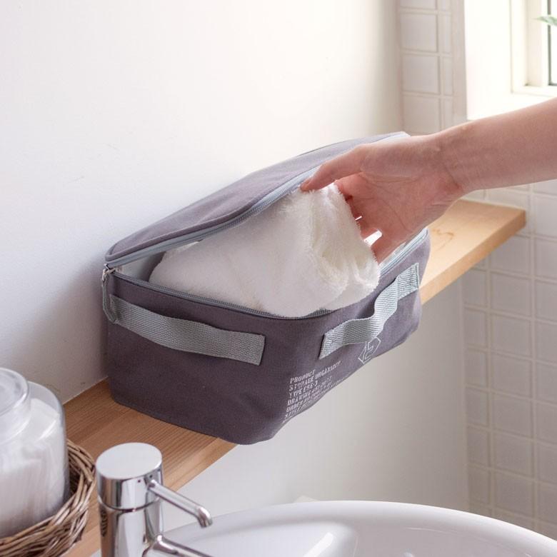 トラベルポーチ 収納ケース 収納ボックス カラーボックス メンズ 収納 布製 整理 蓋つき ふた付 小物 おしゃれ かご インナーボックス ファブリック 66524 | ブランド登録なし | 04