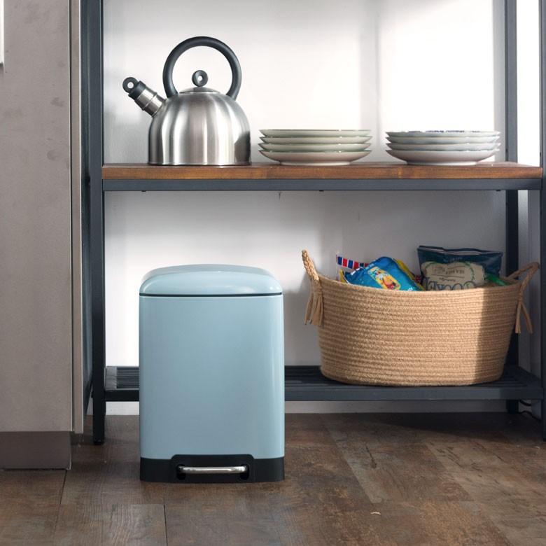 ゴミ箱 ペダル ダストボックス ふた付き 6L サックスブルー おしゃれ