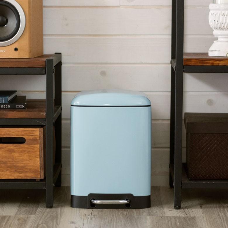 ゴミ箱 ペダル ダストボックス ふた付き 6L サックスブルー おしゃれ