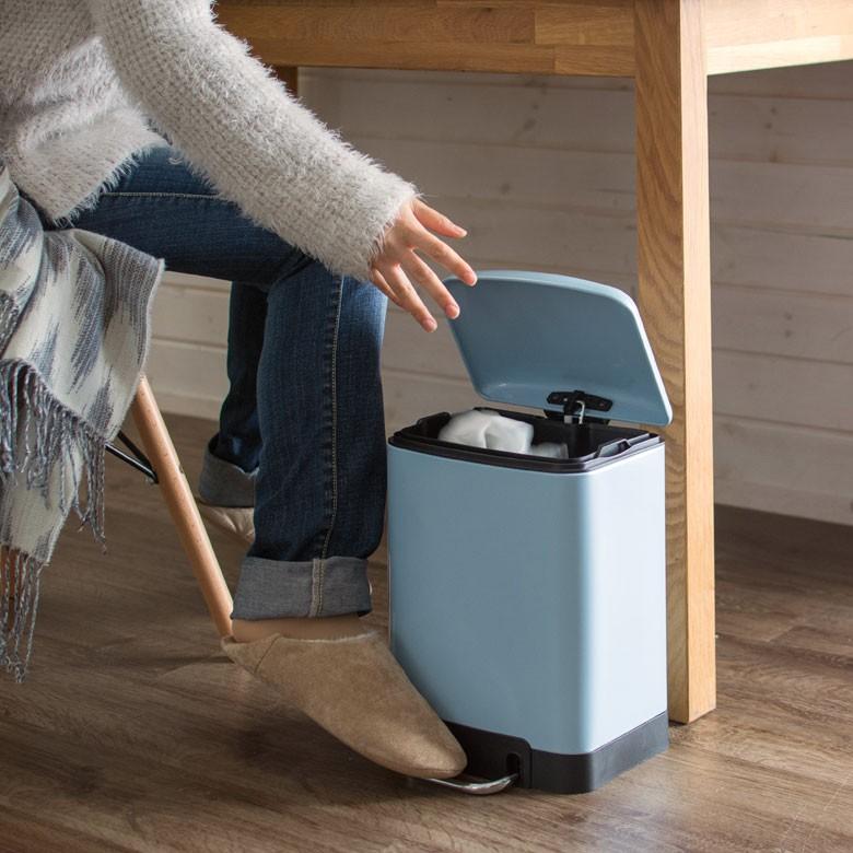ゴミ箱 ペダル ダストボックス ふた付き 6L サックスブルー おしゃれ