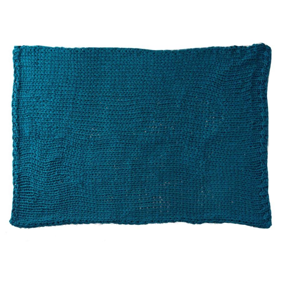 ブランケット 膝掛け ひざ掛け 約140×200cm 大判 ピーコックブルー 手編み チャンキーニット 毛布 ローゲージニット もこもこ ポンチョ 冬 66532-gn | ブランド登録なし | 11