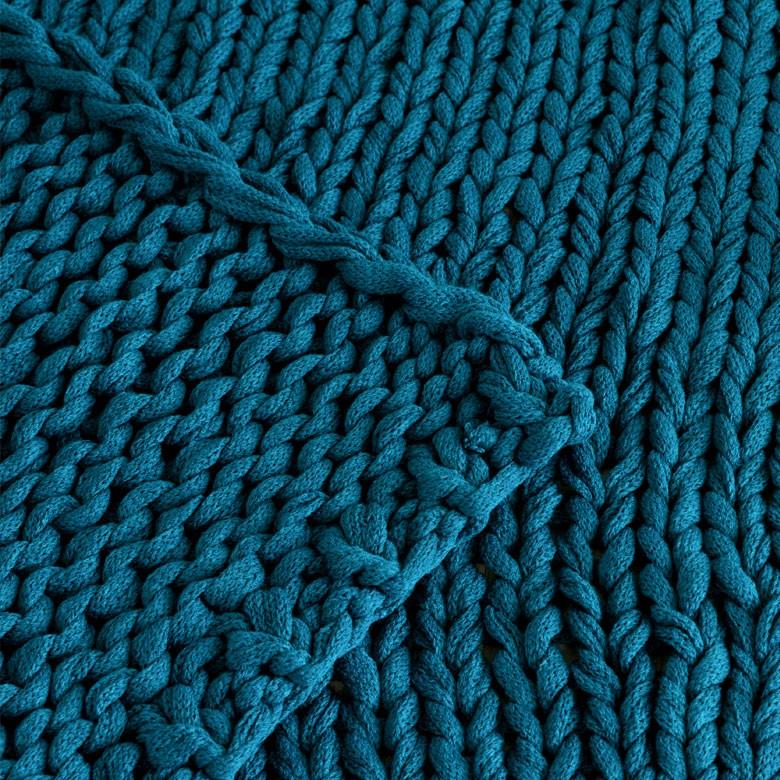 ブランケット 膝掛け ひざ掛け 約140×200cm 大判 ピーコックブルー 手編み チャンキーニット 毛布 ローゲージニット もこもこ ポンチョ 冬 66532-gn | ブランド登録なし | 04