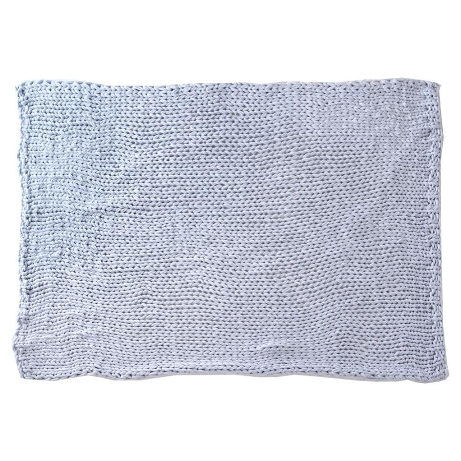 ブランケット 膝掛け ひざ掛け 約140×200cm 大判 ペールブルー 手編み チャンキーニット 毛布 ローゲージニット もこもこ ポンチョ 冬 66532-ig | ブランド登録なし | 11