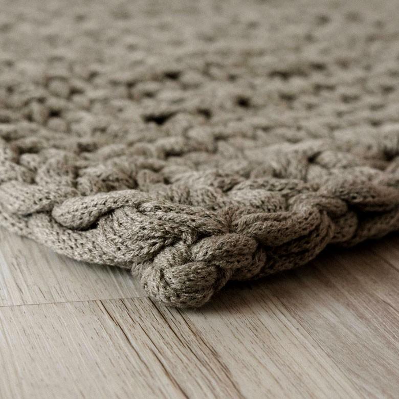 ブランケット 膝掛け ひざ掛け 約140×200cm 大判 カーキグレー 手編み チャンキーニット 毛布 ローゲージニット もこもこ ポンチョ 冬 66532-mo | ブランド登録なし | 05