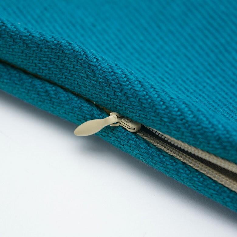 クッションカバー 約45×45cm 正方形 無地 ブルー ターコイズブルー