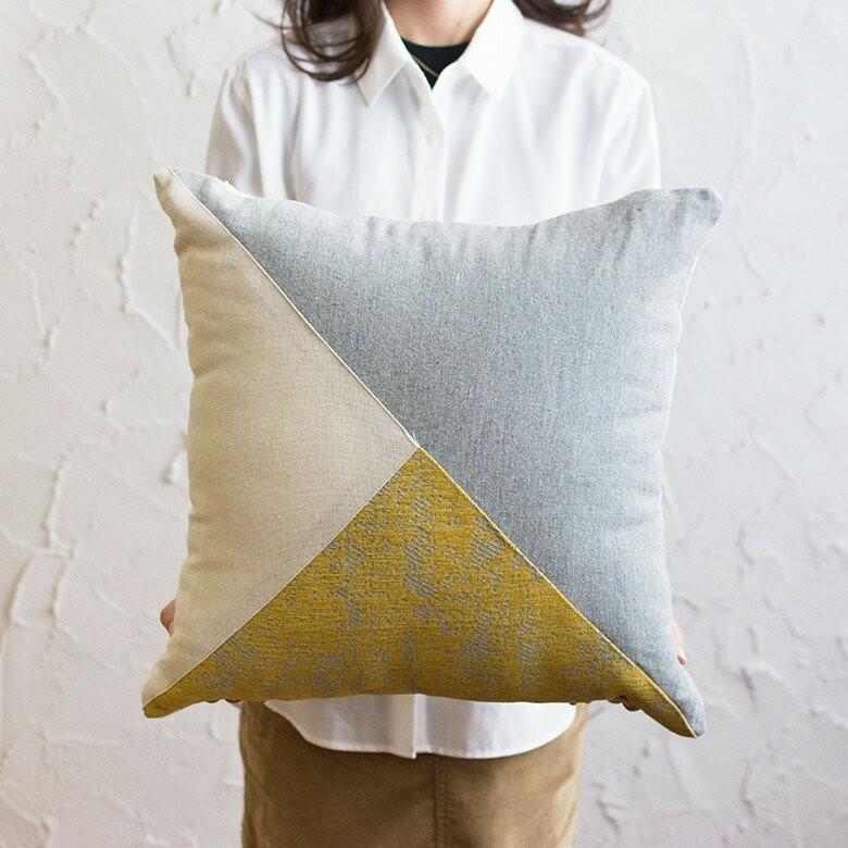 クッションカバー カラーブロック リネン 約45×45cm クッション おしゃれ 北欧 かわいい 正方形 四角 45角 腰あて ピロークッション ファブリック 66556 | ブランド登録なし | 10