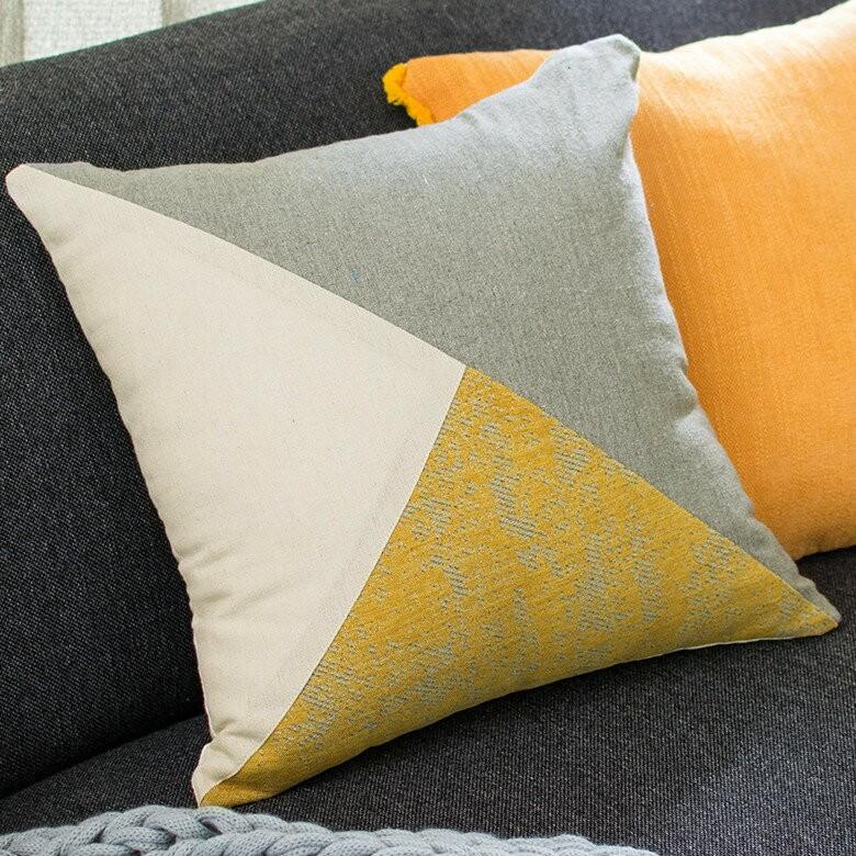 クッションカバー カラーブロック リネン 約45×45cm クッション おしゃれ 北欧 かわいい 正方形 四角 45角 腰あて ピロークッション ファブリック 66556 | ブランド登録なし | 05