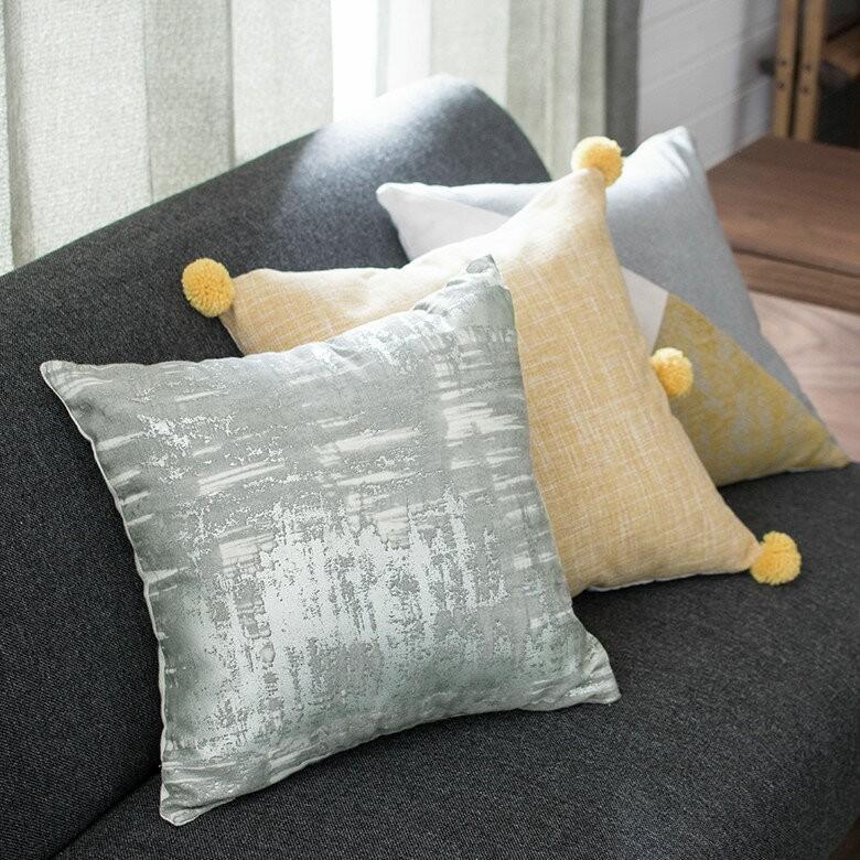 クッションカバー ハンドペイント調 約45×45cm クッション おしゃれ 北欧 リゾート かわいい 正方形 四角 45角 腰あて ピロークッション ファブリック 66564 | ブランド登録なし | 01