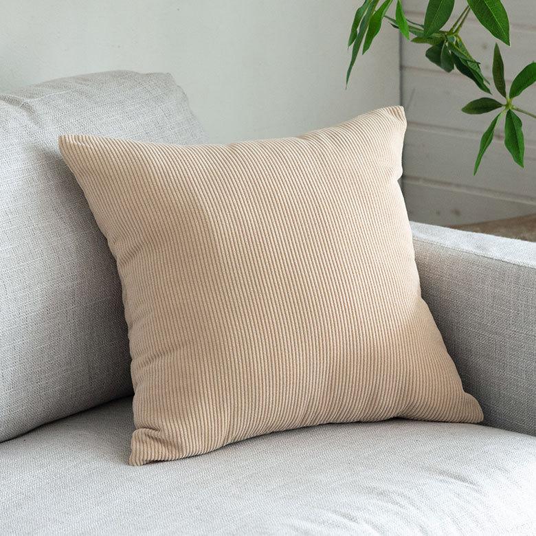 メール便対応 クッション カバー コーデュロイ 洗濯可 洗える シンプル 無地 おしゃれ  春 夏 秋 冬 ナチュラル 北欧 西海岸 ハワイアン リゾート 66570 | ブランド登録なし | 07