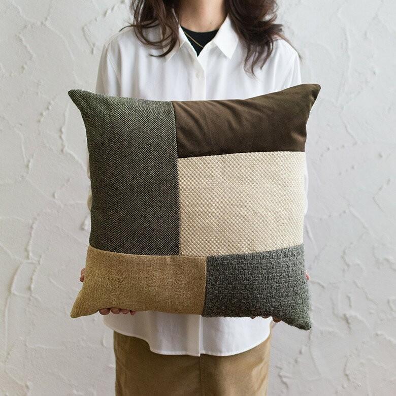 クッションカバー パッチワーク 約45×45cm クッション おしゃれ 北欧